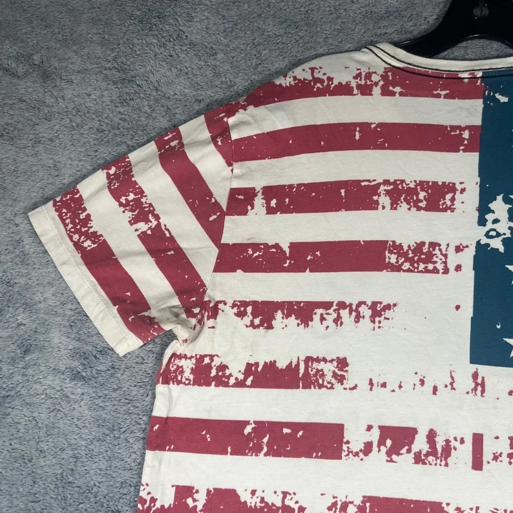 True Religion Mens American Flag Buddha Brand T-Shirt‎ XL Stars Stripes